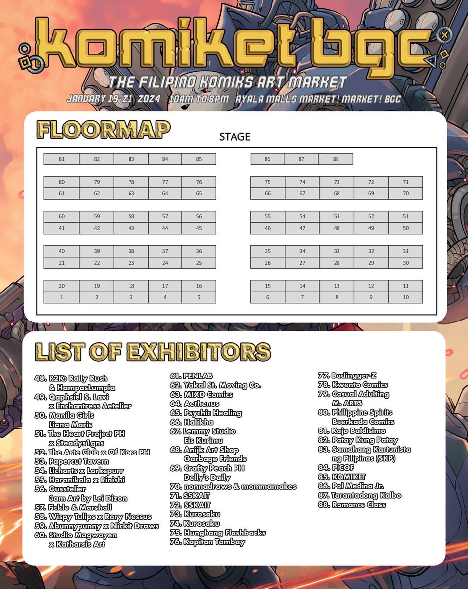 Look who's here 👁️ Support local creatives and creators this Friday to Sunday, Jan 19-21 at Ayala Malls Market! Market!, from 10am to 8pm! 

Hang out, have fun, and have a great time us, as we start the year! ENTRANCE IS FREE. 

#komiket2024
#komiketbgc