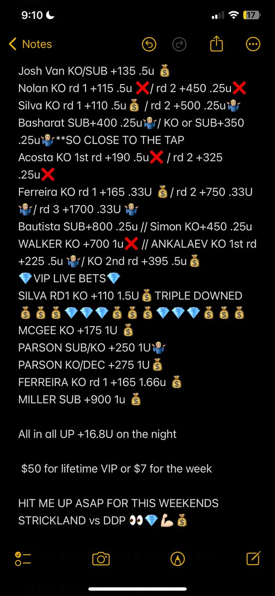 PlusMoneyMurph's tweet photo. UFC VIP GET IN BEFORE YOU MISS OUT ON ANOTHER 16+ UNIT FOGHT CARD 😈😈😈😈
$50 1 time fee
$7 a week
$murphhh93 or dm for Apple Pay
#ufc #GamblingTwitter #GamblingX #ufcvip #UFC297 #UFC #VIP 💎 https://t.co/TSVqPZVKNi