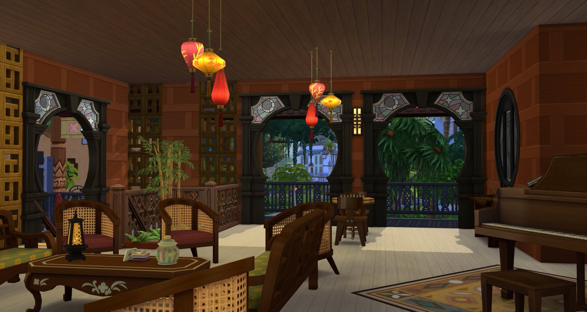 Meliaonesims's tweet photo. WIP. Tomarang - bar- renovation. seconf floor. #Sims4 #sims4rent #ShowUsYourBuilds @LuniverSims https://t.co/TqqeERmQrm