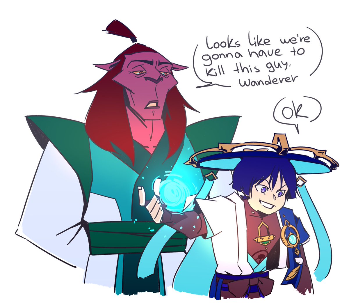 This meme again, but Wanderer is having too much fun...
 Commission for @SnekyKurofude 

#GenshinImpact #Wanderer #RiseoftheTMNT #rottmnt