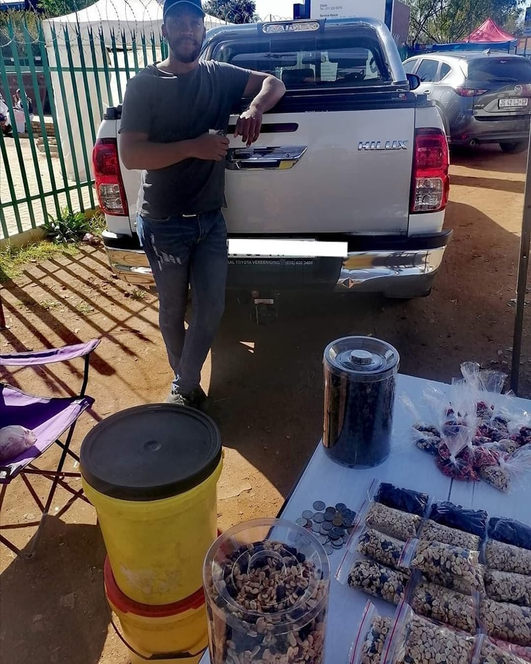 Karabo is a lawyer who sells his own peanuts whenever he's not at work.