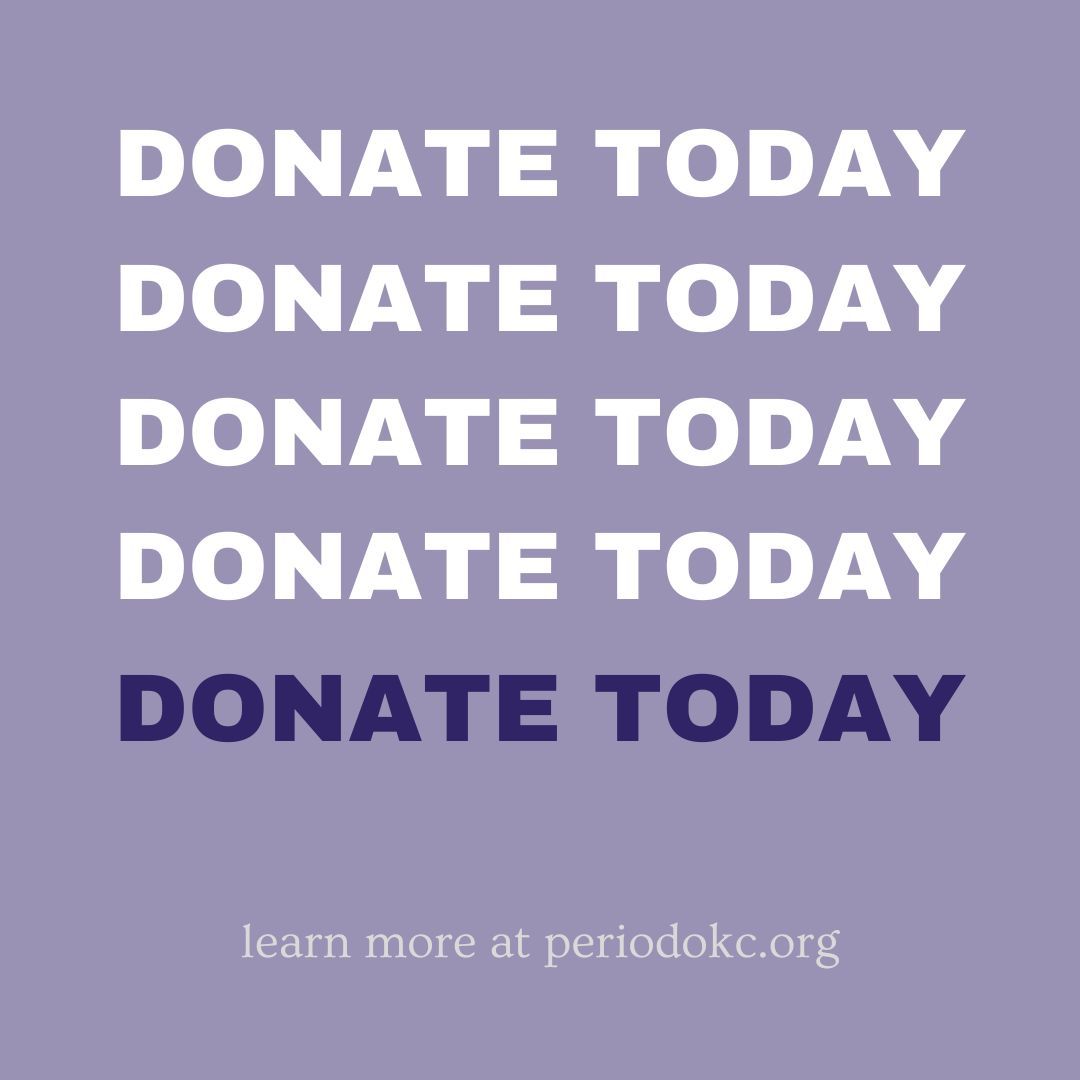 Please consider supporting Period OKC as we are in need of donations to meet the growing demand for our services. $25 - provides products for 3 periods $50 - provides products for 8 periods $100 - provides products for 15 periods Link in bio on the ways to donate.
