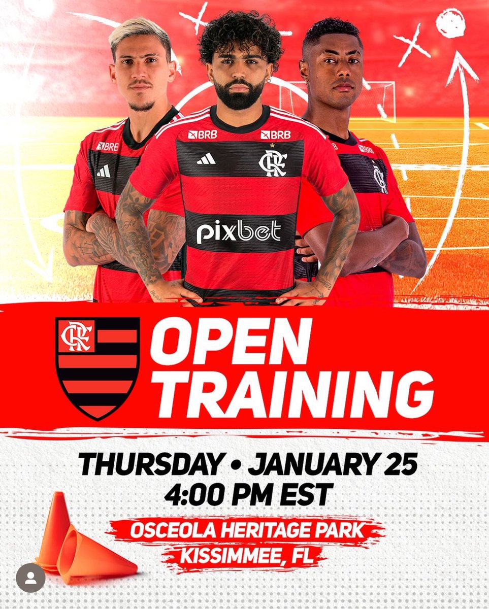 Wagner71357081's tweet image. O @flamengo a cada de anunciar o seu treino aberto no dia 25 de janeiro na Flórida, treino que antecida a partida contra o @OrlandoCitySC e eu estarei presente. #ConteComigoMengao