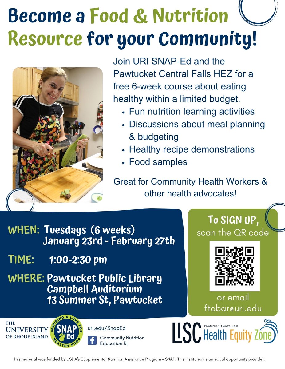 Become a valuable resource for your community's well-being! Join our FREE series to learn more about food/nutrition,  healthy cooking, and effective budgeting. Register now or feel free to reach out: 
forms.gle/MT1jwyTztraGhg…  - please share!