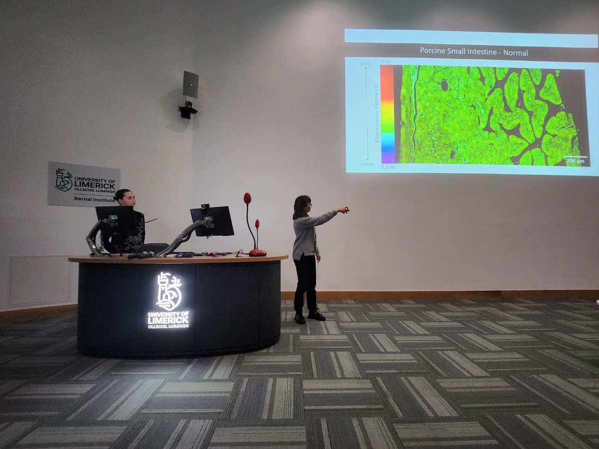 Next contributed talk for the biological microscopy session is undergraduate student duo Jennifer Dillon and Ellen O'Donovan from <a href="/ucddublin/">University College Dublin</a> showing us an ultrasensitive histology platform using fluorescence microscopy! #MSI2024 <a href="/MicroscopyIrl/">Microscopy Society of Ireland🔬</a> <a href="/UL/">University Of Limerick</a> @BernalNews