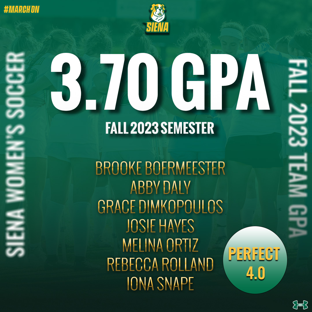 🐶📚🧠 Our #SienaSaints kicked it in the classroom during the fall semester An added congratulations to our 7⃣ Saints who achieved perfect 4⃣.0⃣ GPA's during the fall Well, done ladies 👏 #MarchOn