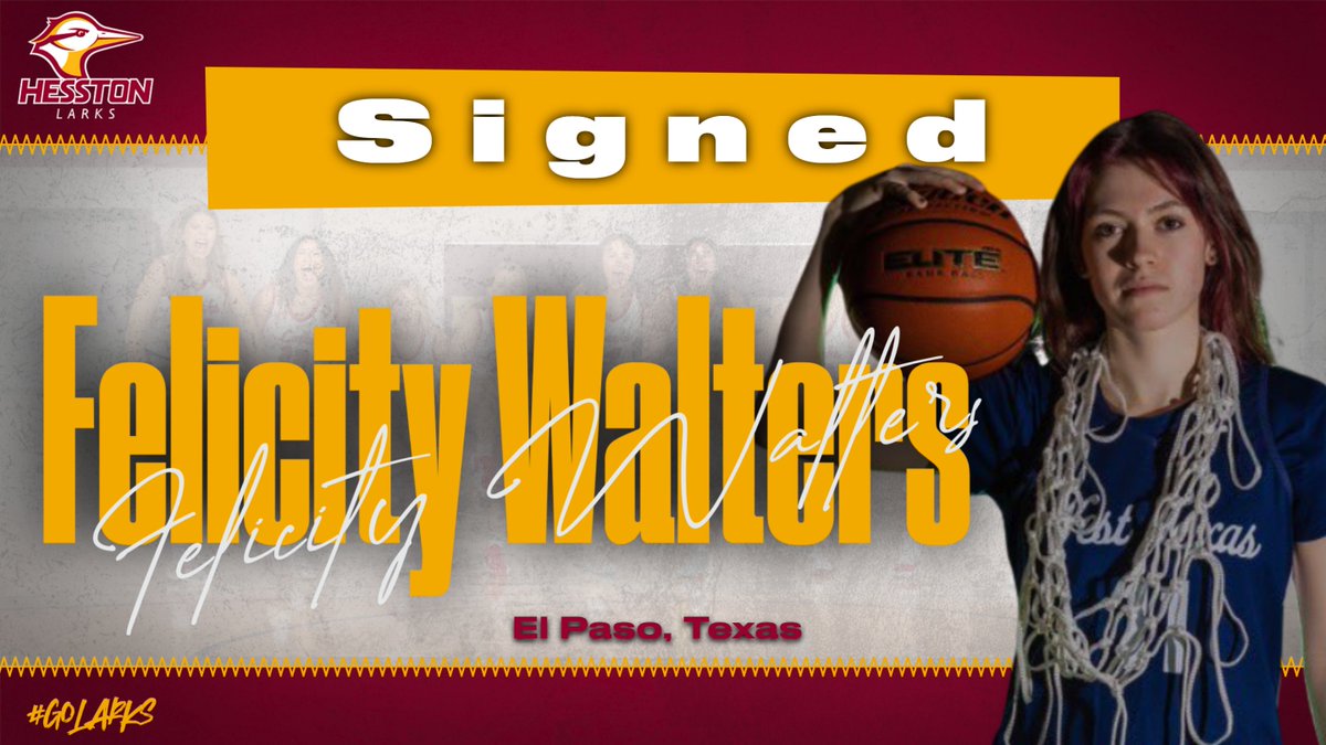HesstonWBB's tweet photo. Want to welcome @FelicityW32 to the Hesston Larks women's basketball team and Hesston College

thank you to @wtbbAAU and the Walters family!
#GoLarks #Signed https://t.co/JCIchO9tLc