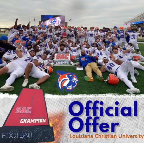 After a great talk with @jai_melancon I am blessed to recieve an offer from @LCU_ftball 💙🧡
@coach_ty12 @Recruit_Tbonne @1_GreatCoach