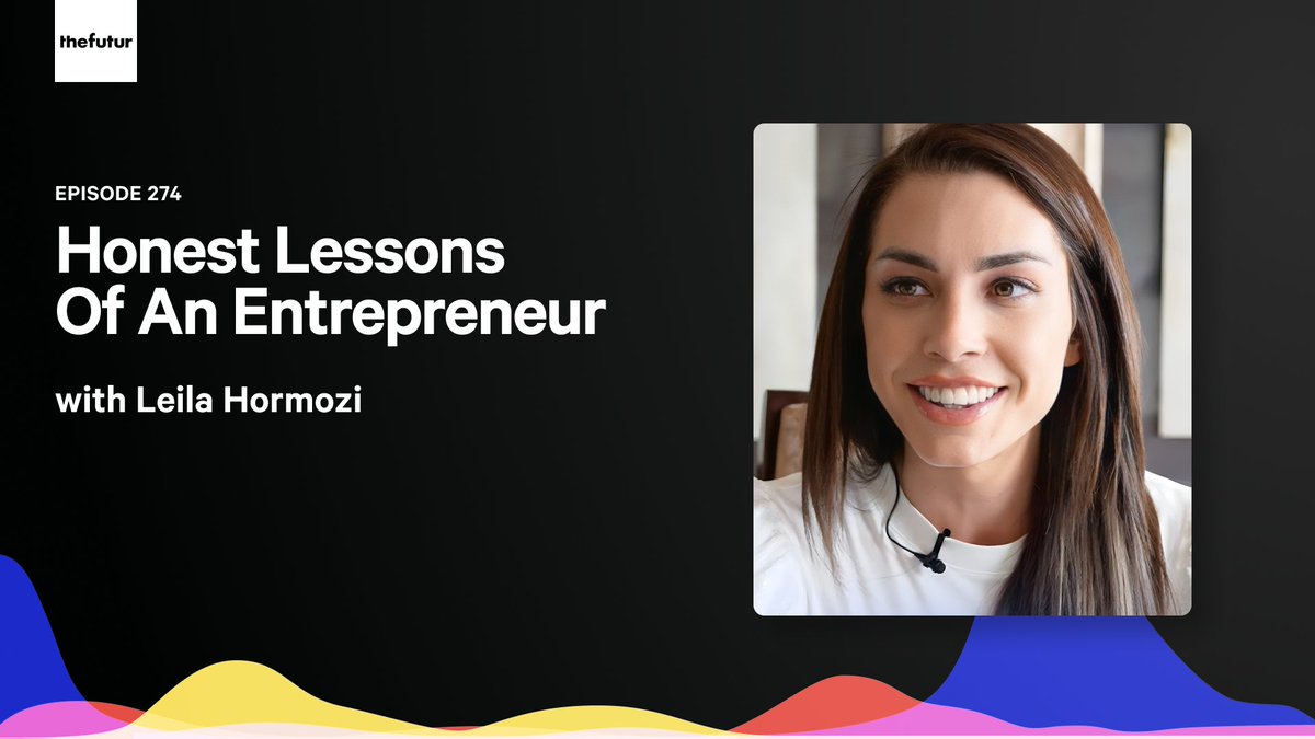 Building Businesses The Right Way 🎙️thefutur.com/content/buildi… In the 2nd half of our chat with @LeilaHormozi, she'll talk to Chris about the lessons she's learned from running her own businesses, investing in others, and why she needs to be different from the private equity types.