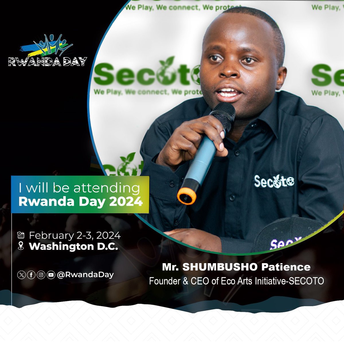Counting down to @RwandaDay all about engaging young people conservation sustainable development #SECOTO the only mega sports event on Conservation We play, we Connect, We Protect
