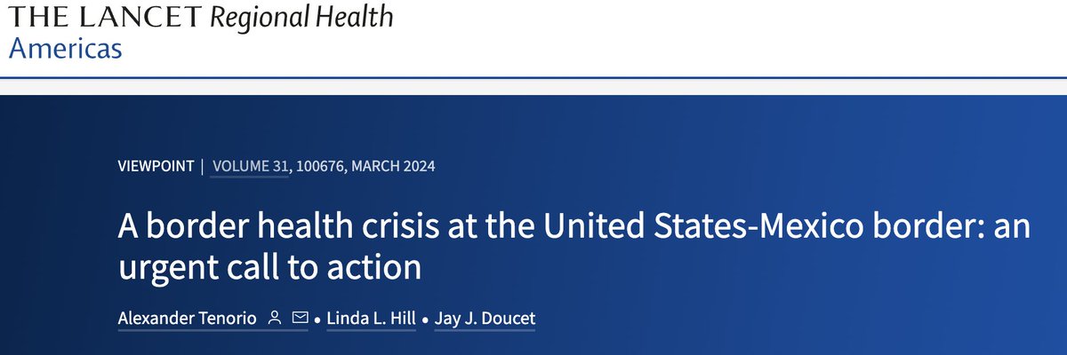 An overview of border fall injuries and recommendations in @LancetRH_Americ with @jaydoucet and Dr. Hill. Providing humanitarian aid at our border has made one thing clear: We're only capturing the tip of the iceberg. The magnitude is far greater. thelancet.com/journals/lanam…