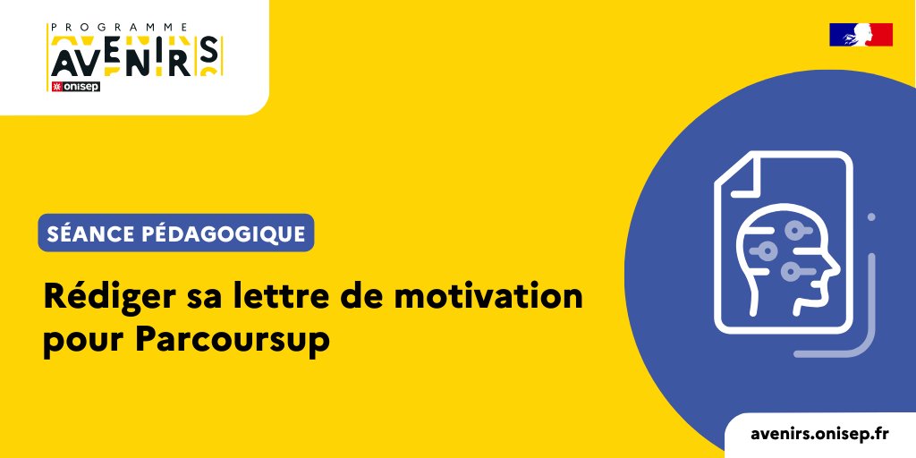 #équipeséducatives ➡️Découvrez ou redécouvrez notre séance « Rédiger son projet de formation motivé » pour les élèves de Tle
Objectif 🔎comprendre à quoi sert le projet de formation motivé #Parcoursup et la manière dont il faut le rédiger.  
ow.ly/8sv750QqUfc  
#orientation