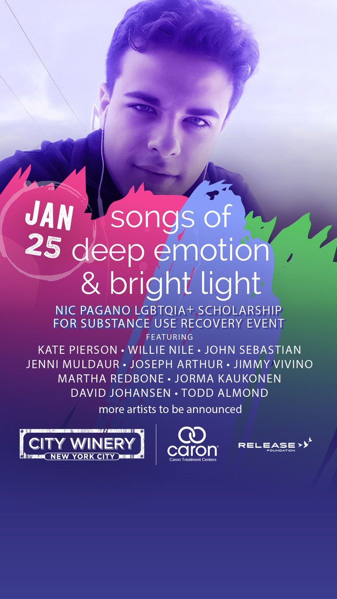 I was pleased last year, when @richpagano asked me to sing at the 1st show honoring the memory of his son, Nic. I won't be performing this year, but I ask that you try to support this year's event at @CityWineryNYC , by attending or making a donation. Addiction can be overcome