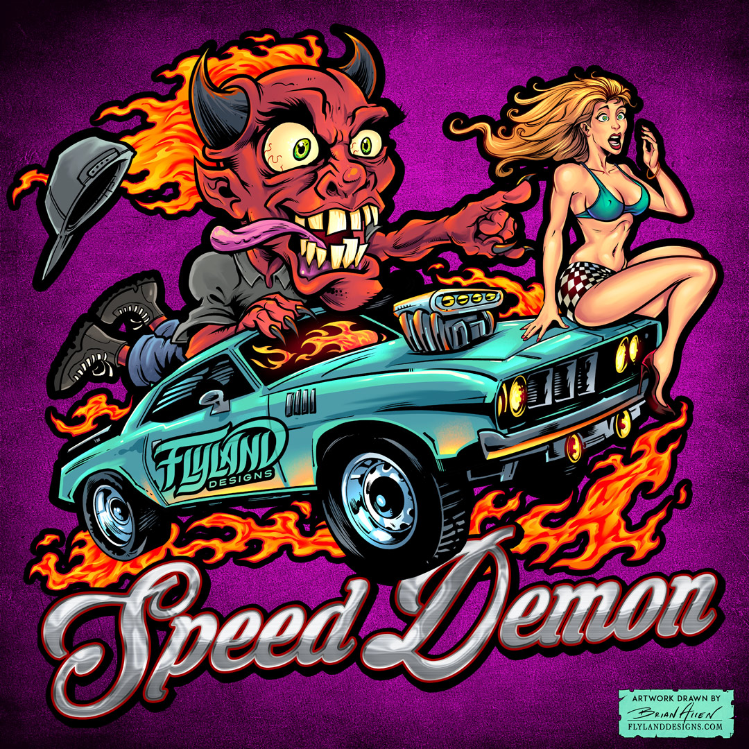 Speed Demon illustration I drew a while back that I always dug. Inspired by the great Ed 'Big Daddy' Roth.
#carillustration #hotrod #bigdaddy #edroth #devil #demon