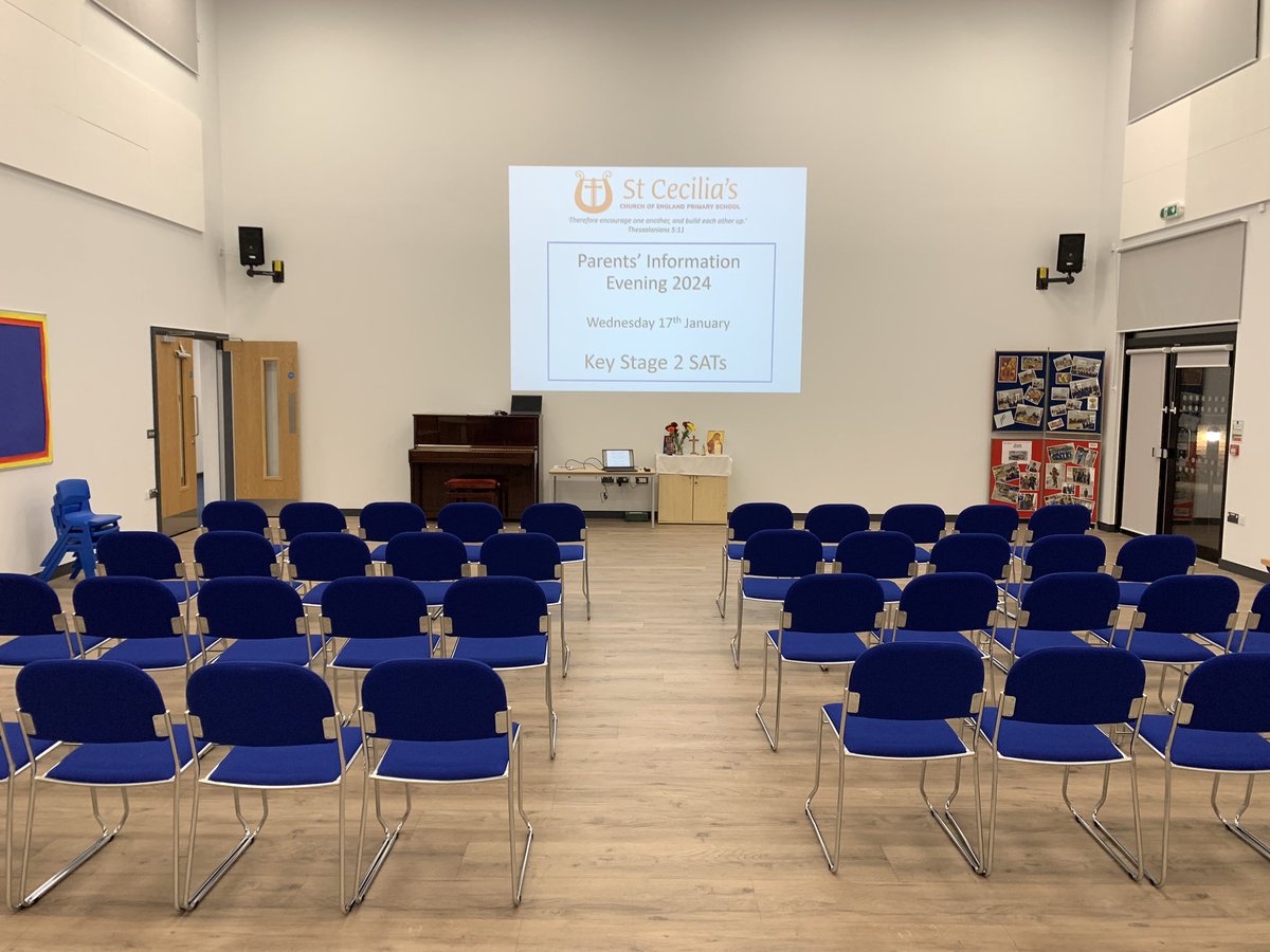 We are all ready for our SATs information evening tonight with our new chairs!