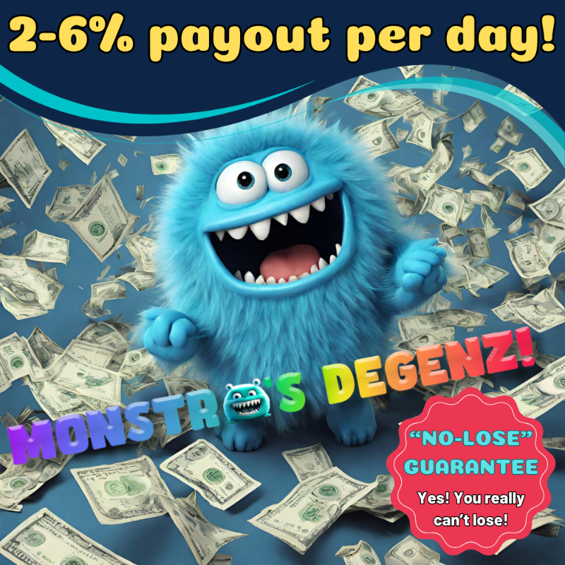 monstrodefi's tweet photo. Up to 6% daily payouts and over 2600 BNB already deposited! What are you waiting for?