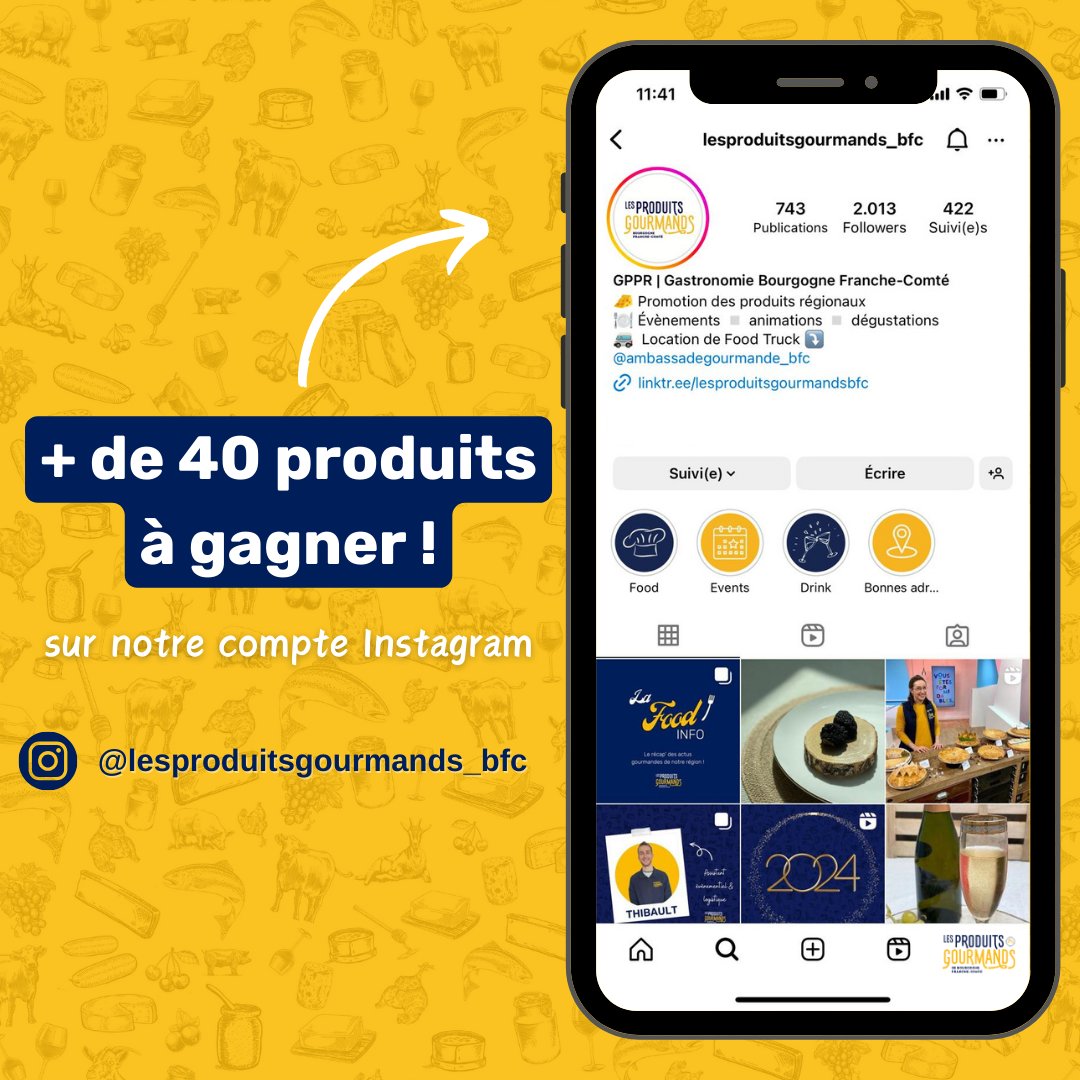🎁[ 1 mois = 1 concours ] 🎁

👉🏼Nos producteurs ont décidé de vous gâter tout au long de l'année ! 

On vous donne rendez-vous sur notre compte Instagram @𝗹𝗲𝘀𝗽𝗿𝗼𝗱𝘂𝗶𝘁𝘀𝗴𝗼𝘂𝗿𝗺𝗮𝗻𝗱𝘀_𝗯𝗳𝗰 pour tenter de remporter l'association gourmande du mois ! 😍