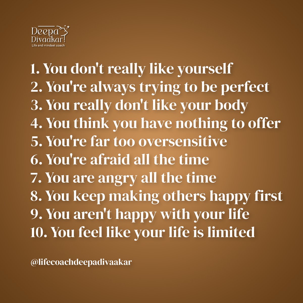DeepaDivaakar's tweet photo. 🌟 Unlocking Confidence Series: Recognize the Signs of Low Self-Esteem and Transform Your Life! 

Ready to transform your self-esteem?
contact us on : +91 9746931277 | +91 7994961130

#selfesteemtransformation #positivemindsetcoach #EmpowermentJourney #Kerala #PriyankaChopra https://t.co/H0uBfscugZ
