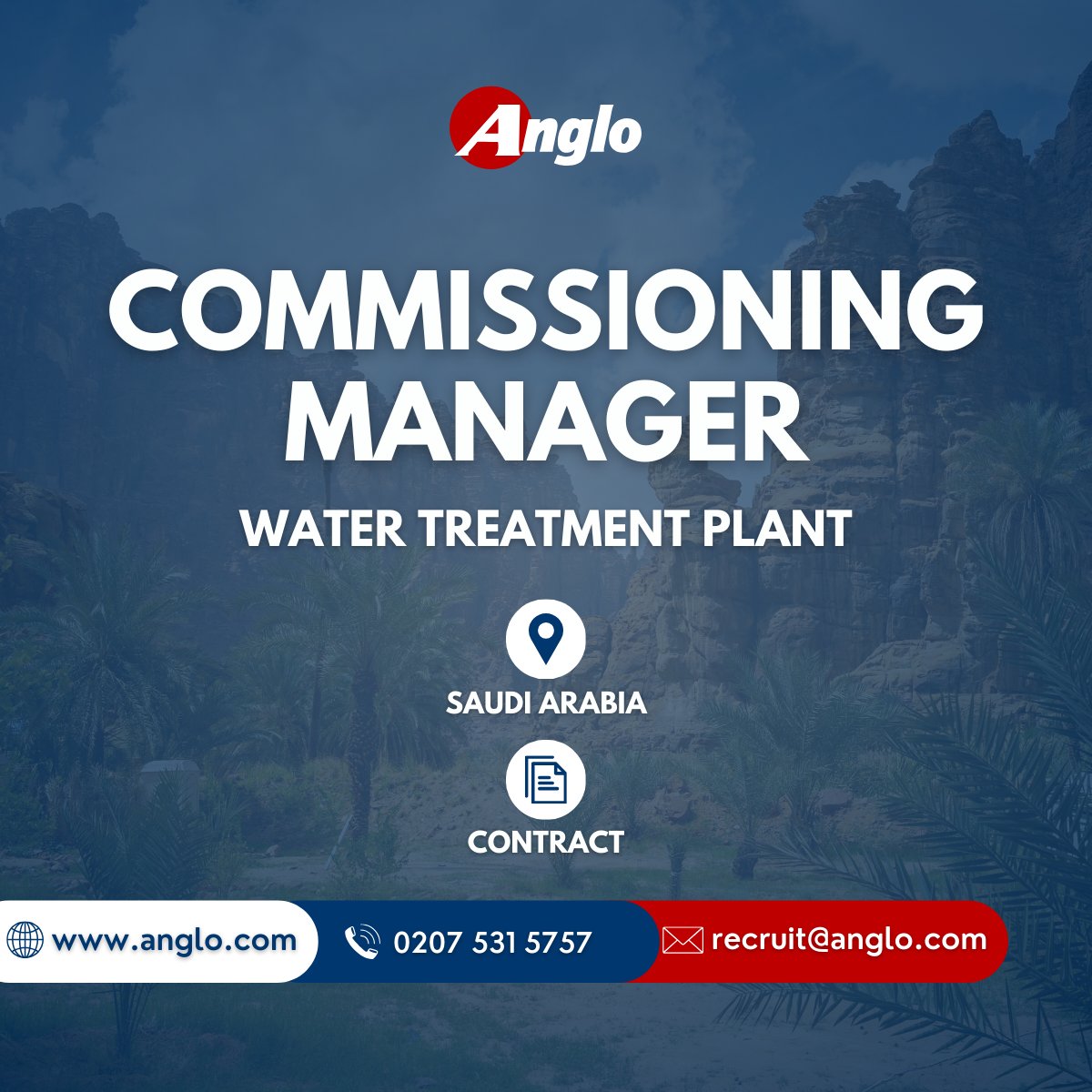 Thrilling Opportunity Available in the Middle East 🌍

Our client, a leading water company in Saudi Arabia is on the lookout for a skilled Commissioning Manager / Plant Manager with a background in water treatment plants.

Apply below!

🔗 anglo.com/water-utilitie…

#waterindustry
