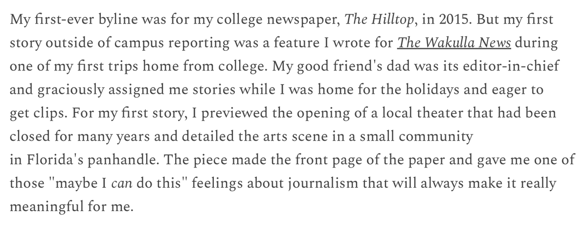 New York Times' politics reporter <a href="/mayaaking/">Maya King</a> got her start writing for her hometown paper during winter break in college bit.ly/3tT7kFL