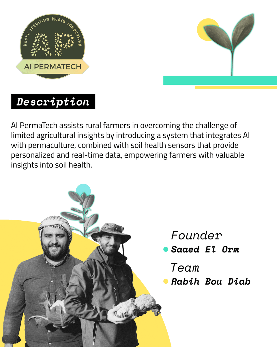 ParkInnovation's tweet photo. Discover cutting-edge startups like Agri-Up, AI PermaTech, BioTech, Free Energy, and Green Hill at Idea Lab Batch 02 Demo Day in Park Innovation. Dive into impact-driven agrifood and clean tech ideas!🌱🚀Confirm your spot: https://t.co/49vRIbZBez #Chouf #StartupLebanon
Thread 1/2 https://t.co/K3IVbhRsJi