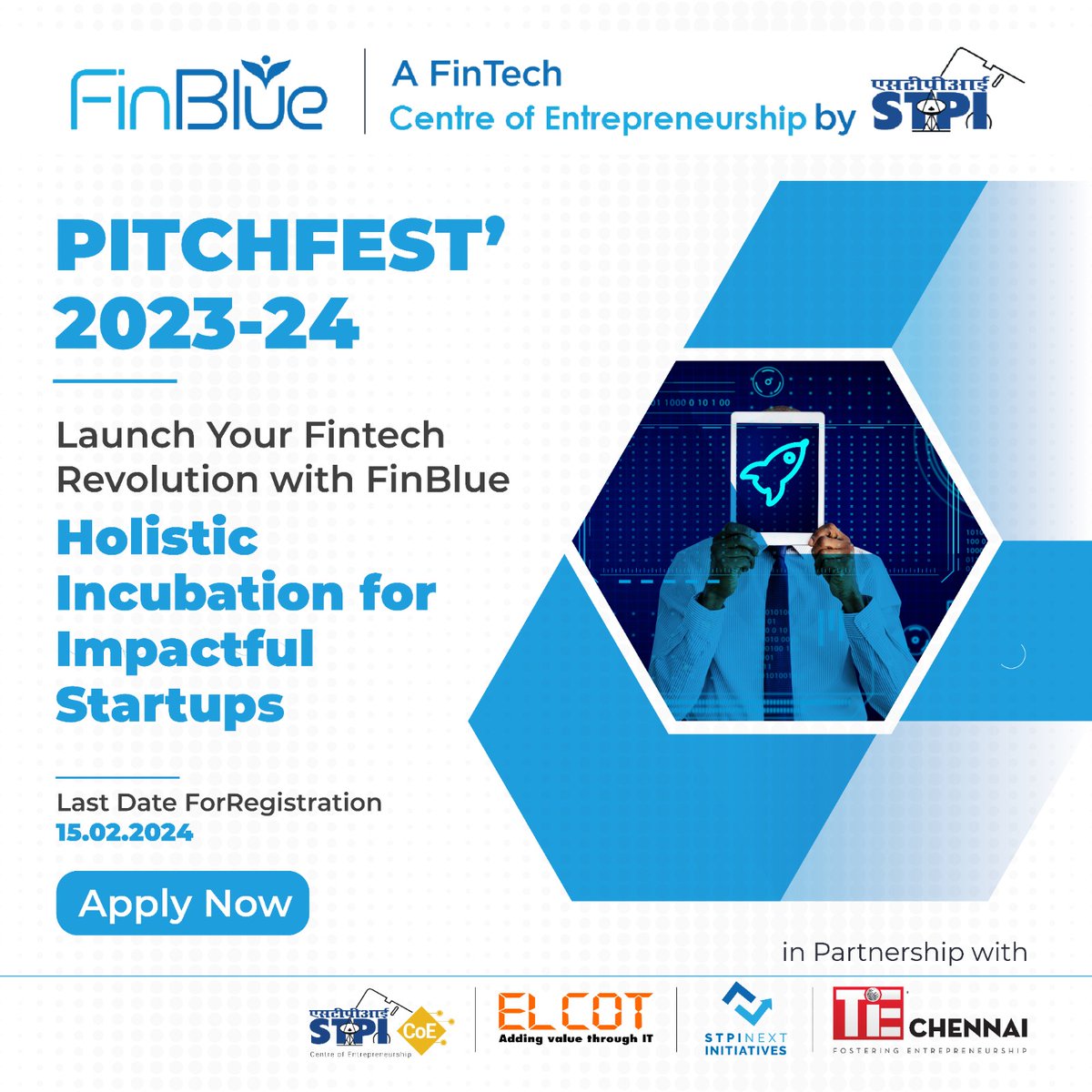 TiEChennai's tweet image. 🚀 Ready to take the fintech world by storm? #PITCHFEST2023 is your launchpad! Join FinBlue for a chance to revolutionize the industry with your startup. ⏳ Registration closes on Feb 15, 2024.  
Apply Now - innovate.stpinext.in/about-us/pitch…

#FinTechInnovation #StartupIncubator