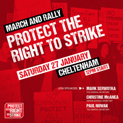Protect the right to strike - join the march and rally in Cheltenham on 27 January Full info, including how to register + book a place on a coach, here: writersguild.org.uk/protect-the-ri…