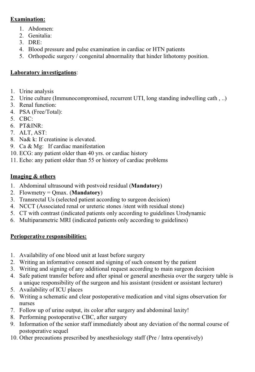 Mohamed_omar (@mohamedendourol) on Twitter photo Prostate surgery checklist for Residents
Pre , Intra , post operative
<a href="/Tariqaaminia/">Tariq Amin</a>
<a href="/endouroacademy/">Endourology Academy</a>
<a href="/Endo_Sec_Eua/">Endourology section of Egy urological Association</a>
<a href="/ESRUrology/">European Society of Residents in Urology</a>
<a href="/saudiurological/">SUA</a>
<a href="/KariTikkinen/">Kari Tikkinen</a>
<a href="/drkemalsarica/">Kemal Sarıca</a>
@simon_p_kim Prostate surgery checklist for Residents
Pre , Intra , post operative
<a href="/Tariqaaminia/">Tariq Amin</a>
<a href="/endouroacademy/">Endourology Academy</a>
<a href="/Endo_Sec_Eua/">Endourology section of Egy urological Association</a>
<a href="/ESRUrology/">European Society of Residents in Urology</a>
<a href="/saudiurological/">SUA</a>
<a href="/KariTikkinen/">Kari Tikkinen</a>
<a href="/drkemalsarica/">Kemal Sarıca</a>
@simon_p_kim
