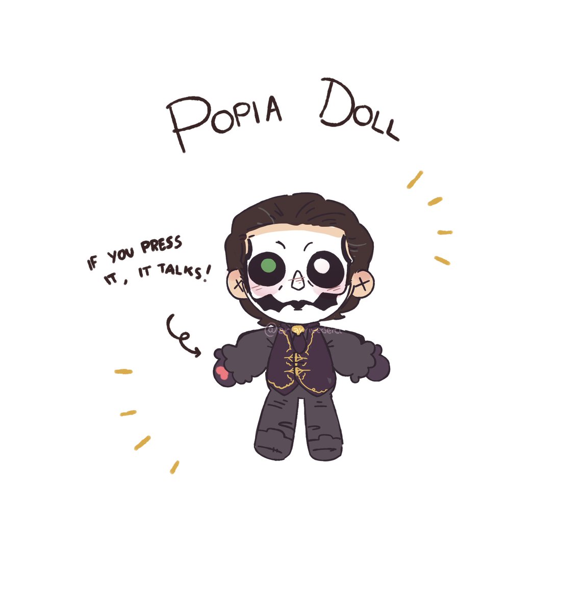 little doll guy (he's totally not cursed)
#cardinalcopia #GhostBand #thebandghost  #papaemeritusiv