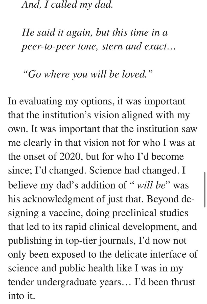 “Career Advice from my Father: Go where you are loved” 

An excerpt of my penning of this advice below. (MBoC, 2021)

ncbi.nlm.nih.gov/pmc/articles/P…