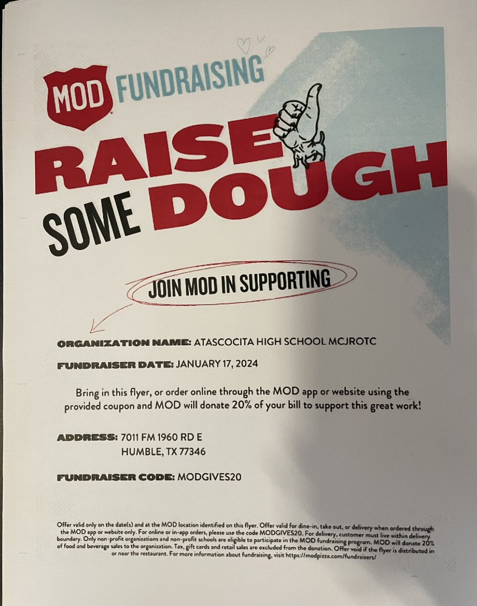 Please join us at Mod Pizza today!!