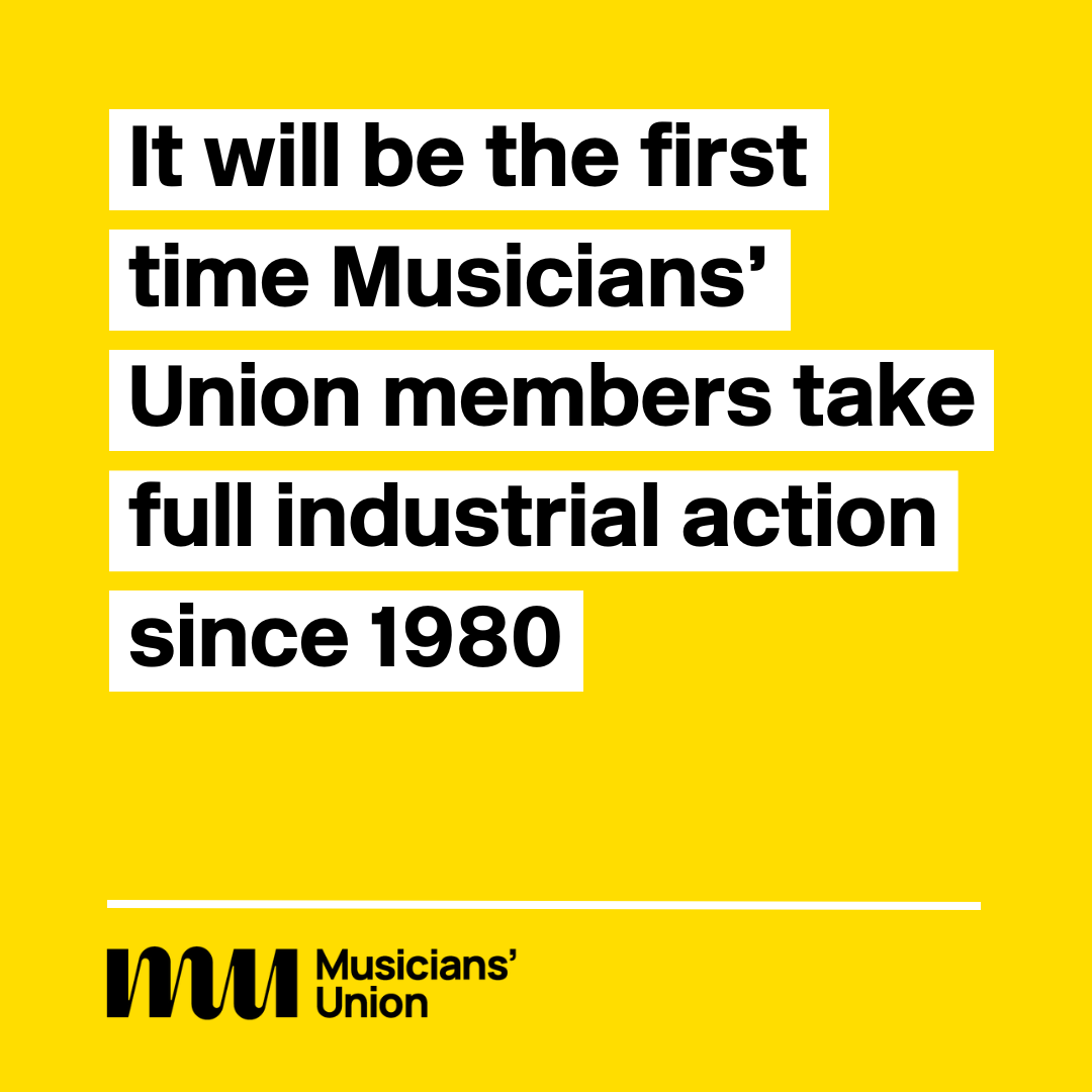 📢 BREAKING NEWS!

Musicians' Union and <a href="/EquityUK/">Equity</a> members at English National Opera will be going on strike on 1 February

It's in response to proposals to make the orchestra, music staff and chorus redundant, and only re-employ them for six months a year

#WeAreENO #UnionStrong