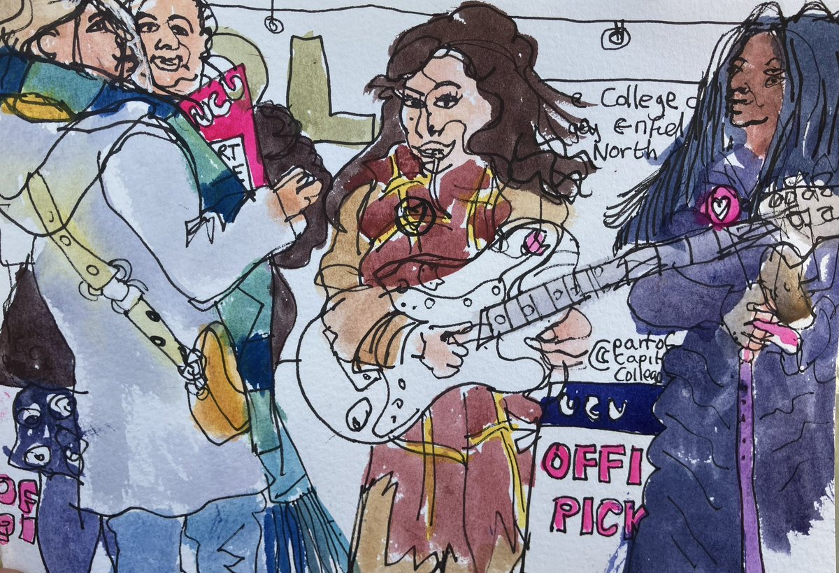 DaveBlacklist's tweet photo. Inga has become our unofficial Artist in Residence for the @ucu picket lines at #CONEL #FEStrike https://t.co/Ckh0bPv9PY