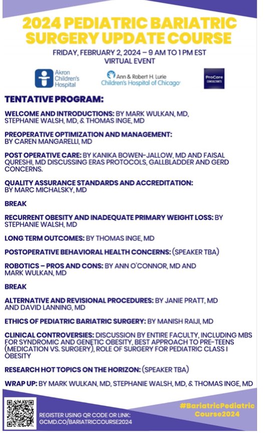 Marc Michalsky, MD, MBA (@marcmichalskymd) on Twitter photo Excited to participate in The 2024 Pediatric Bariatric Update. Feb 2nd at 9am to 1pm EST. <a href="/StayCurrentMD/">StayCurrentMD</a> <a href="/LurieChildrens/">Lurie Children's</a> <a href="/AkronChildrens/">Akron Children's</a> <a href="/NCHPedSurg/">Nationwide PedSurg</a> <a href="/nationwidekids/">Nationwide Children's Hospital</a>. Registration is free! globalcastmd.wufoo.com/forms/m1pekl6t… Excited to participate in The 2024 Pediatric Bariatric Update. Feb 2nd at 9am to 1pm EST. <a href="/StayCurrentMD/">StayCurrentMD</a> <a href="/LurieChildrens/">Lurie Children's</a> <a href="/AkronChildrens/">Akron Children's</a> <a href="/NCHPedSurg/">Nationwide PedSurg</a> <a href="/nationwidekids/">Nationwide Children's Hospital</a>. Registration is free! globalcastmd.wufoo.com/forms/m1pekl6t…