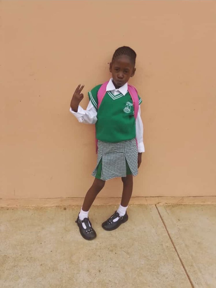 Her first day back at school 
#Grade1 #VodaPayIt
#BackToSchool