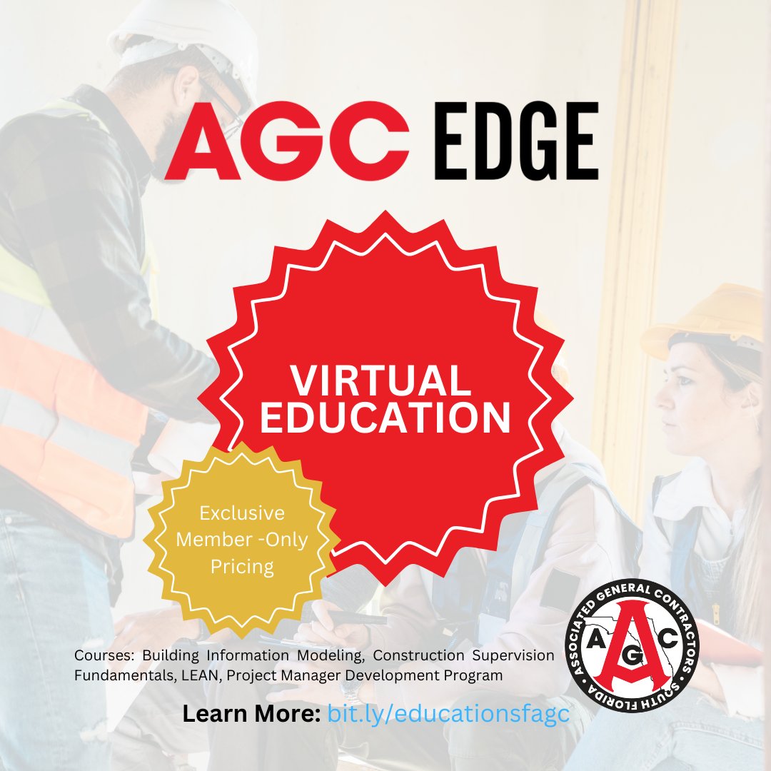 Introducing AGC’s Virtual Training. The same high-quality learning and expert instruction you expect from AGC in-person training from the comfort of your home or work computer. 

Members receive reduced pricing to participate. To learn more please visit: bit.ly/educationsfagc