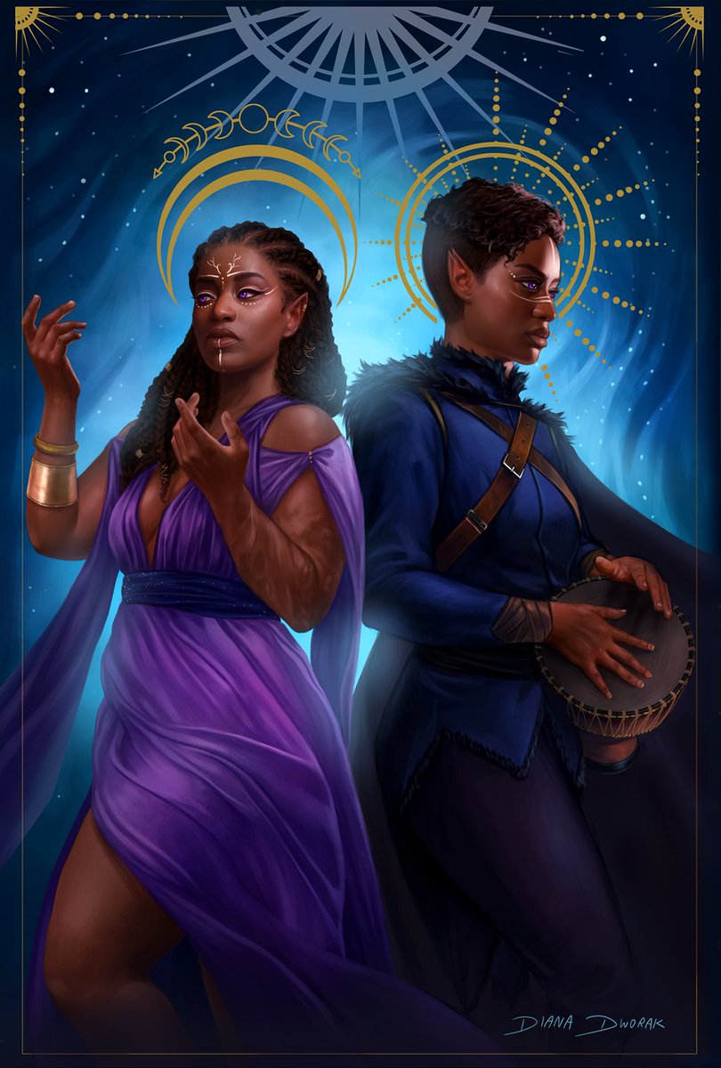 DianaDworak's tweet photo. The cover I did for @FairyLoot for their edition of Faebound!💜🌙☀️ 

Also we worked on something cool with @saaraelarifi for the launch which will be posted soon! https://t.co/xlfycUGSBy