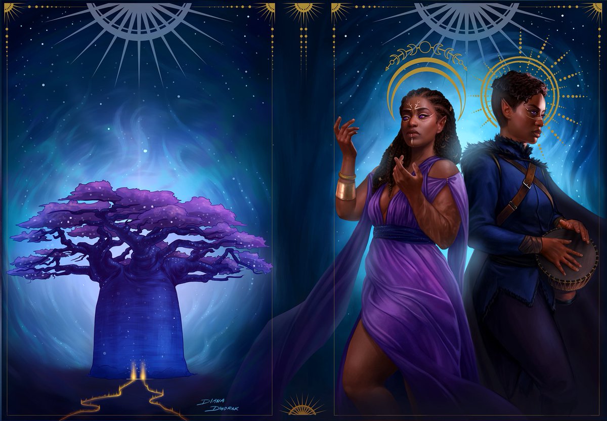 DianaDworak's tweet photo. The cover I did for @FairyLoot for their edition of Faebound!💜🌙☀️ 

Also we worked on something cool with @saaraelarifi for the launch which will be posted soon! https://t.co/xlfycUGSBy