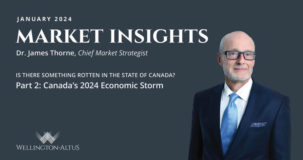 wellingtonaltus's tweet photo. An economic storm is brewing in Canada, spurred by high #DebtLevels, #InterestRates, and demographic shifts. Can investors find opportunities amidst the chaos in 2024? Find out in Dr. @DrJStrategy's January #MarketInsights here: https://t.co/RfWID6vy38 #Investing https://t.co/Ql7B9tv54s