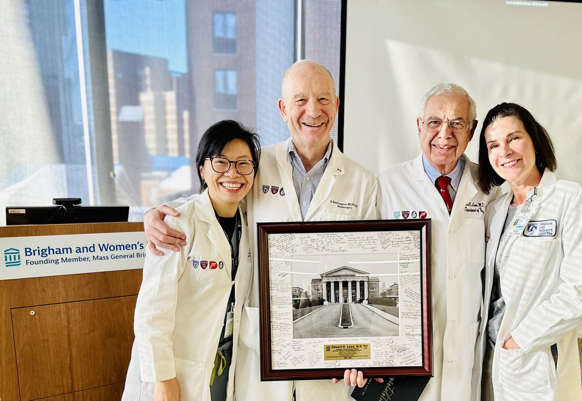 BWHNeurosurgery's tweet photo. This morning,  Dr. Laws’ completed his final grand rounds presentation about his career journey and life lessons. 

Thank you, Dr. Laws for leaving @BWHNeurosurgery better than you found it. You have inspired our next generation of neurosurgeons and we will make you proud! https://t.co/kUdQz4LbSy
