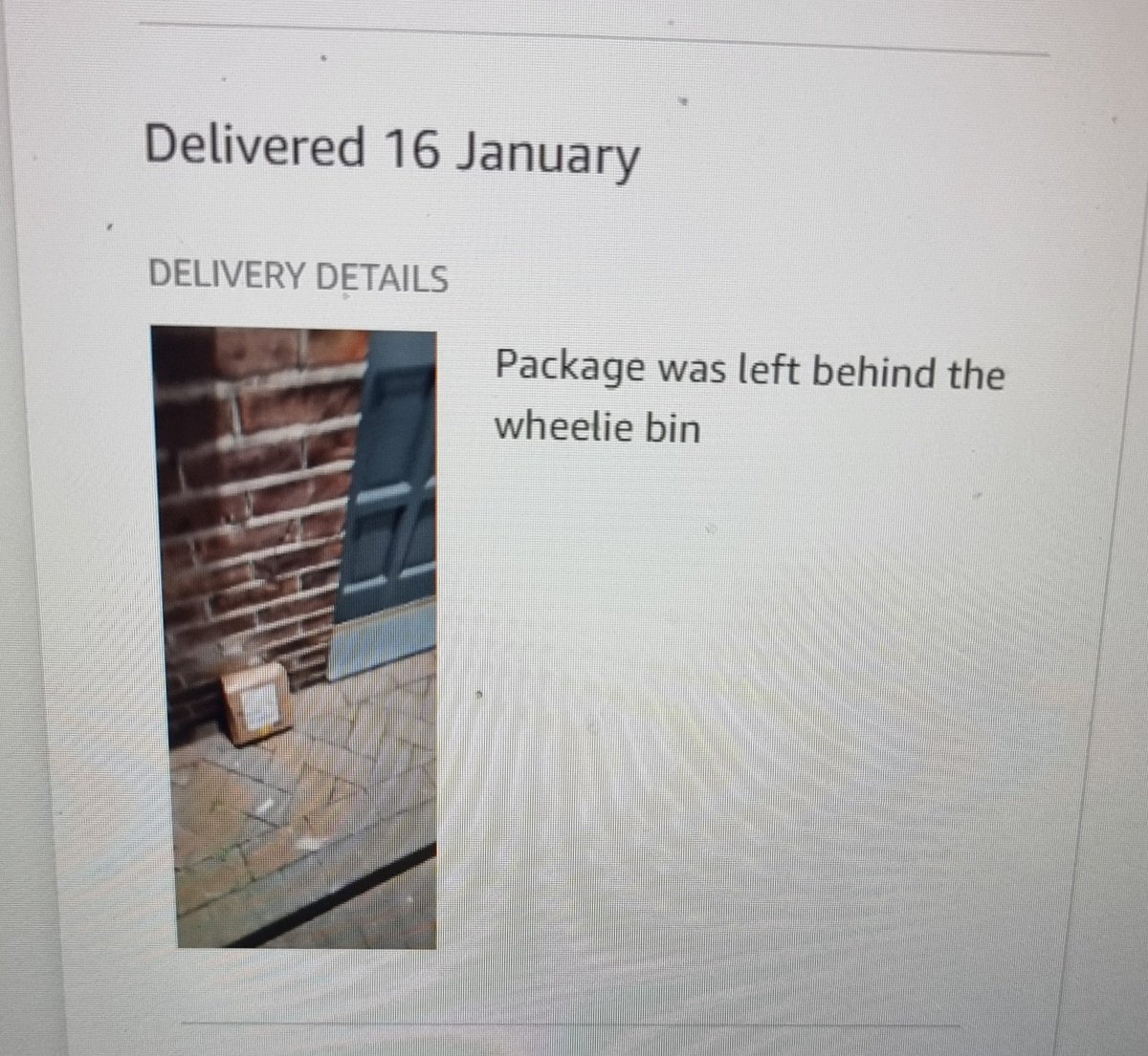 Grinders66's tweet photo. @AmazonUK Deliveries are getting worse. https://t.co/1s633odSzU