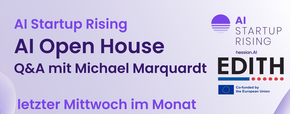 AI Open House, our AI public consultation hour for the curious, startups & those interested in founding. On the last Wednesday of the month from 2-4 p.m. with Michael Marquardt from AI Startup Rising. Book your slot for January 31 now: hessian.ai/event/ai-open-…