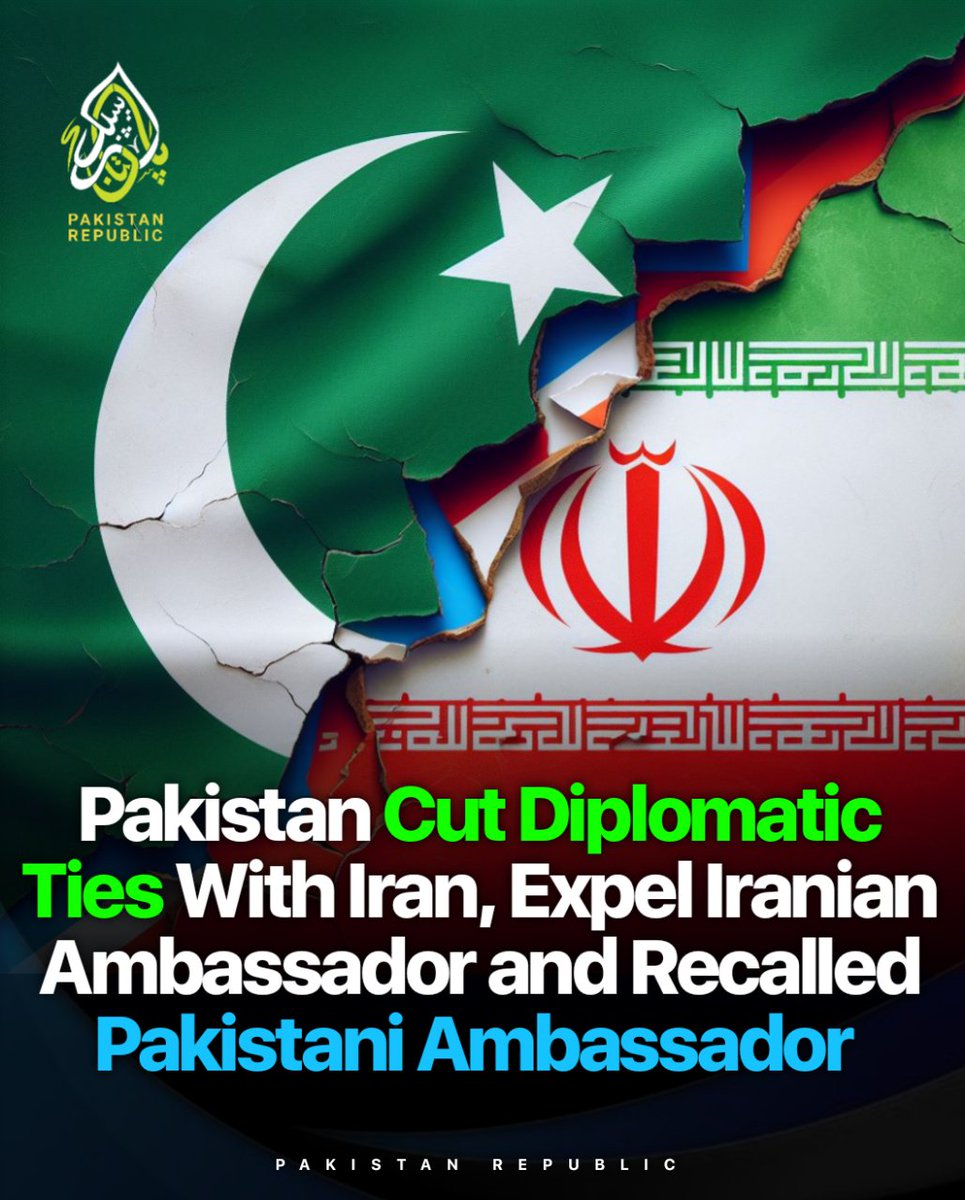 #Pakistan cancels all high-level talks with #Iran and has told Iran's ambassador, who is currently in Tehran, not to return to #Islamabad.

#Türkiye #MissileAttack #AirDropAidForGaza #interestrates #XRC20 #BBB24 #BoycottSushantMehta #HesapGünü31Mart #moonstruck
#السعوديه_عمان