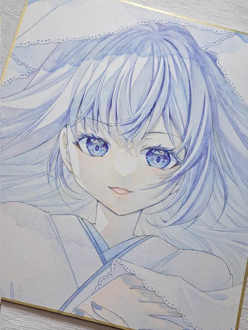 ホワイト入れて乾かして色紙仕立ての細工して完成\(^o^)/#ガチ制作会 