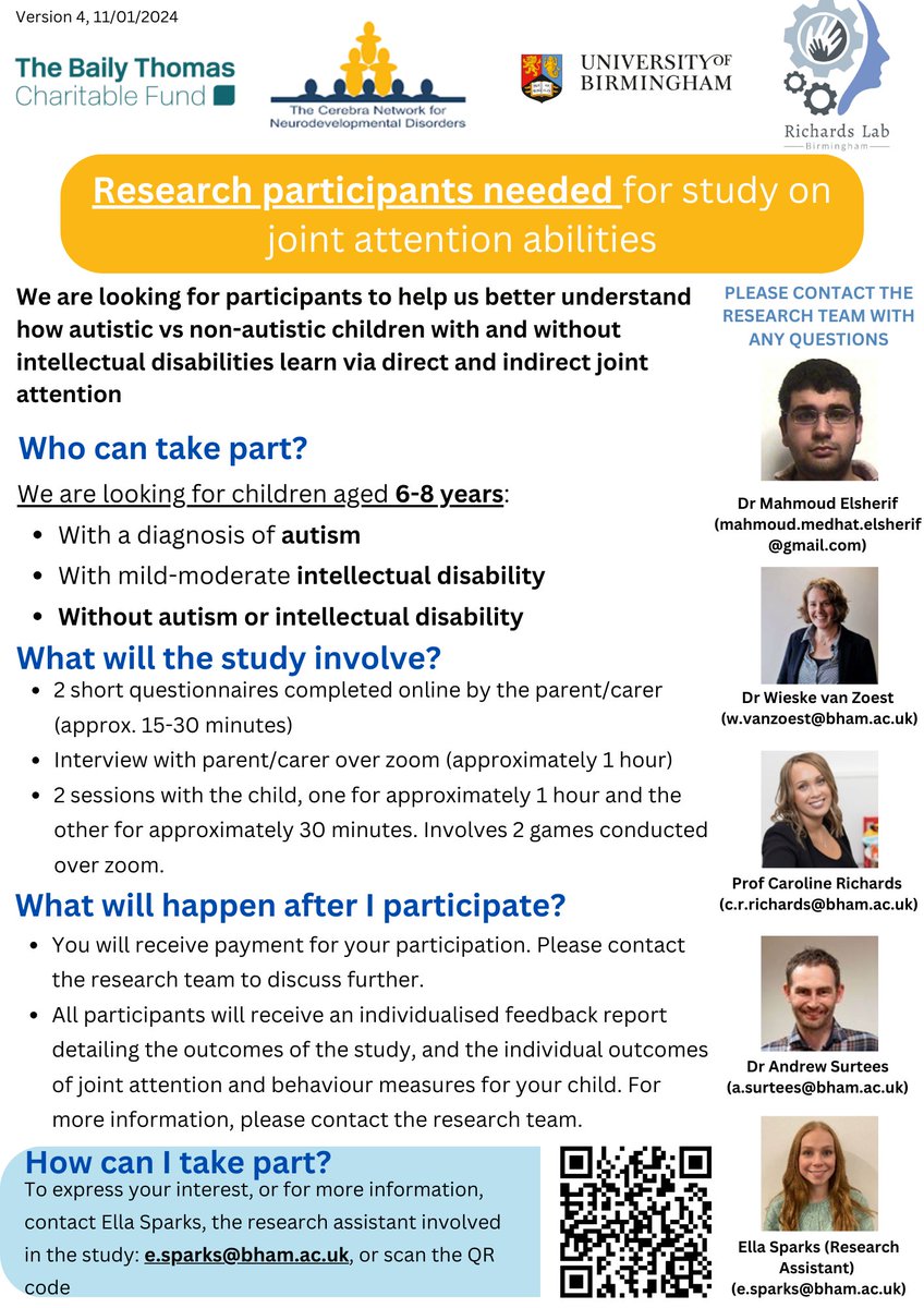 Another call for participants! 👋

If you have a child aged 6-8 (regardless of if they have autism or an intellectual disability) we would love to hear from you! 

Shares also very appreciated - thanks :)