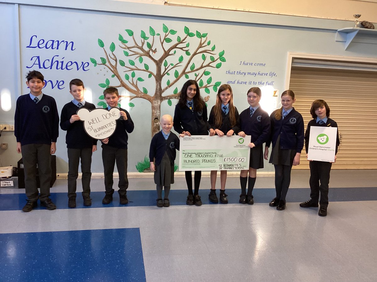 StBernadettesrc's tweet photo. Thank you for your wonderful support and kind donations to Royal Manchester Children’s Hospital Charity. This will make a huge difference. https://t.co/w2LKAkbLFt