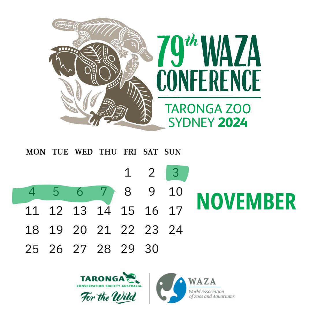 Save the Date for the 79th WAZA Annual Conference! #WAZA2024 Join us in Sydney to connect with the zoo and aquarium community and discuss various topics in wildlife conservation, sustainability and animal welfare! 📆 3-7 November 2024 🌏 @tarongazoo, Sydney, Australia