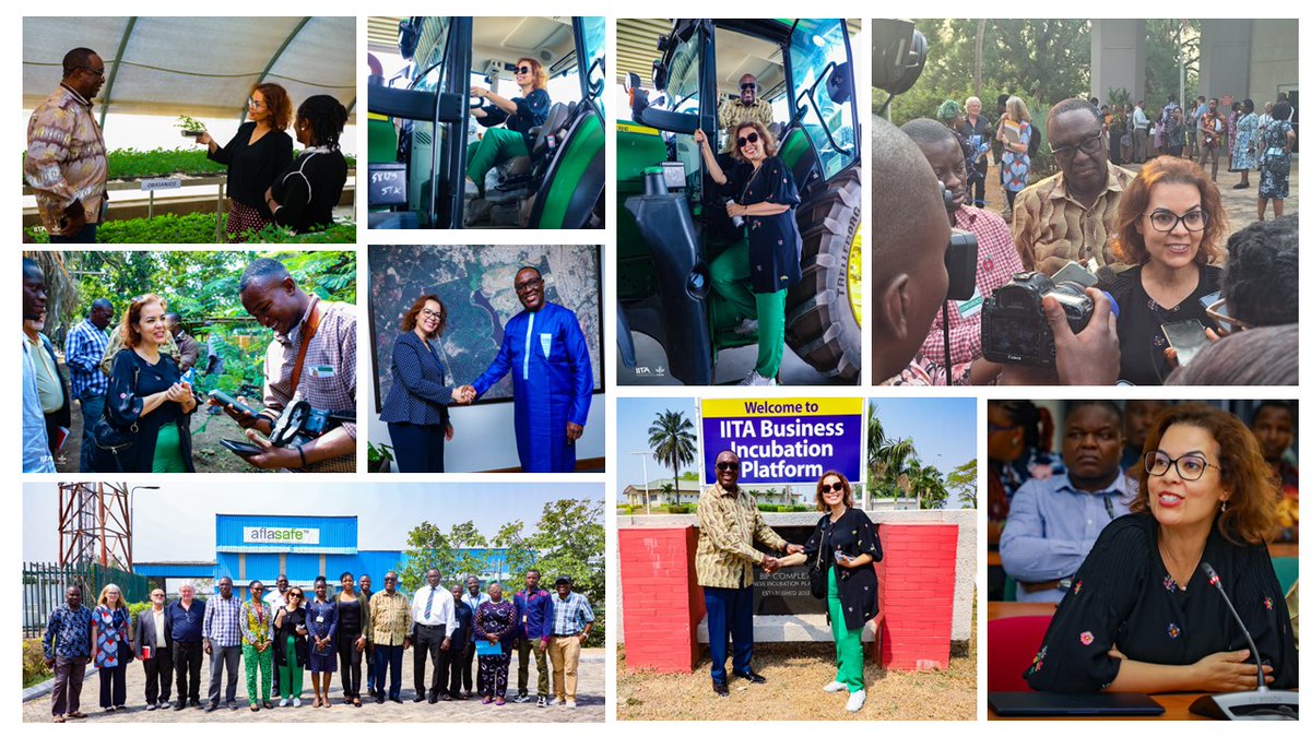 kslopez77's tweet photo. Snapshots of visit of @CGIAR_EMD Ismahane Elouafi to @IITA_CGIAR, Nigeria. 

She met &amp; interacted with management, researchers, staff, @IITAYOUTHAGRIP, partners, host government; visited labs, @iitagenebank, @IITAForest, lake, fields, @iitabip; and planted a tree, among others. https://t.co/N9YMo40HuP