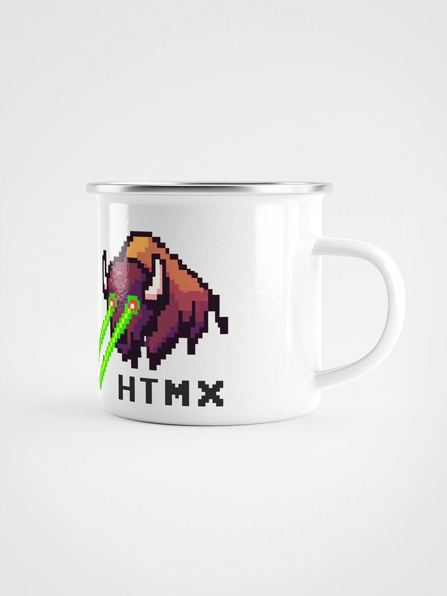coffeeandcoding's tweet image. I bought one of these sweet sweet laser bison of peace mugs from @htmx_org the other day. Cant wait to drink my delicious bean juice from it; but here's the important question. 
Does being shot by these lasers grant me the powers of CEO? Pls respond.