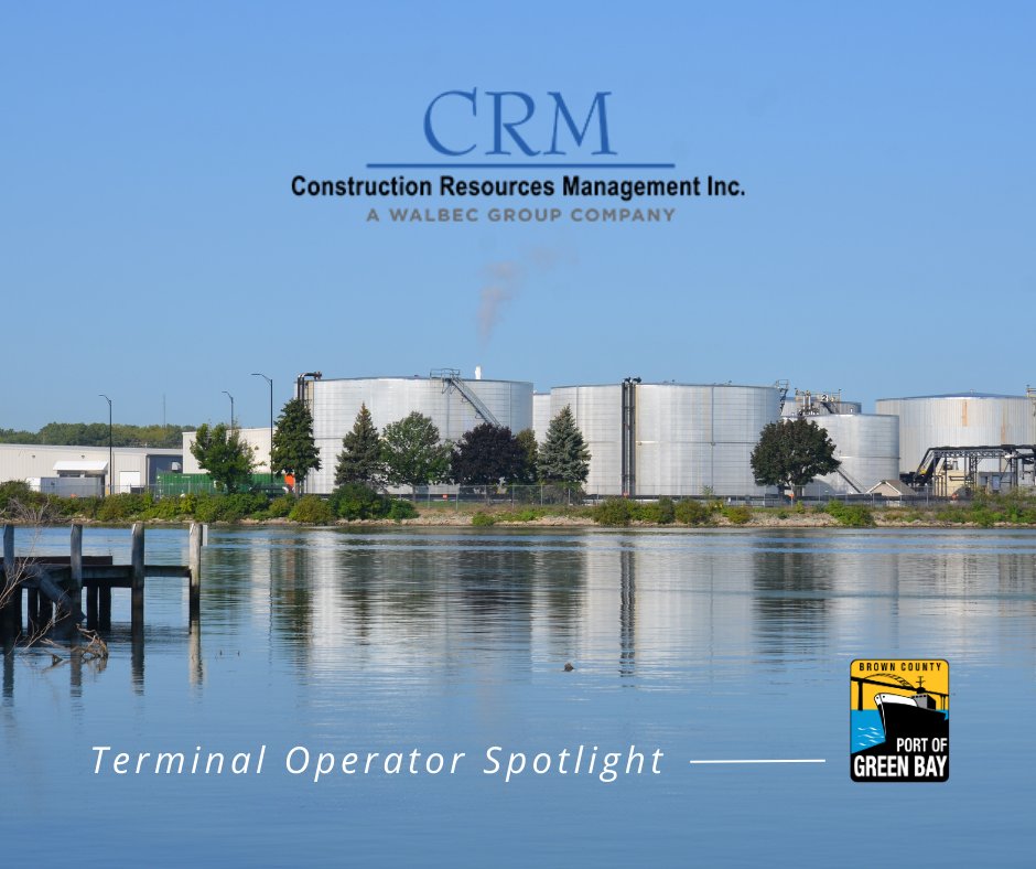 PortofGreenBay's tweet image. What does terminal operator Construction Resources Management, Inc (CRM) do? It specializes in importing bulk asphalt for Payne &amp;amp; Dolan, Inc., Zenith Tech Inc. and Northeast Asphalt. #portofgreenbay #terminaloperator #constructionresourcesmanagement